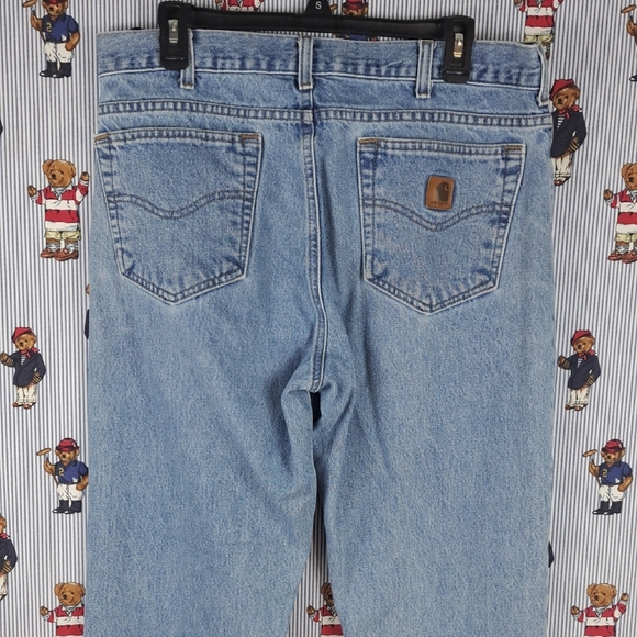 Carhartt B18 STW straight leg light wash casual denim workwear jeans 34-32 - Picture 1 of 6